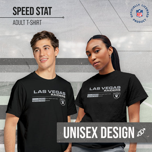 Las Vegas Raiders Adult NFL Speed Stat Sheet T-Shirt - Black