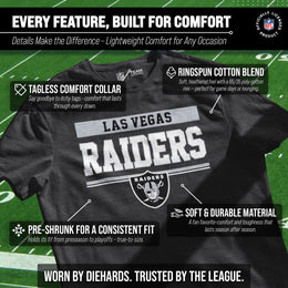 Las Vegas Raiders NFL Adult Team Block Tagless T-Shirt - Charcoal