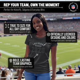 Las Vegas Raiders NFL Womens Big Date Tag-Less T-Shirt - Black