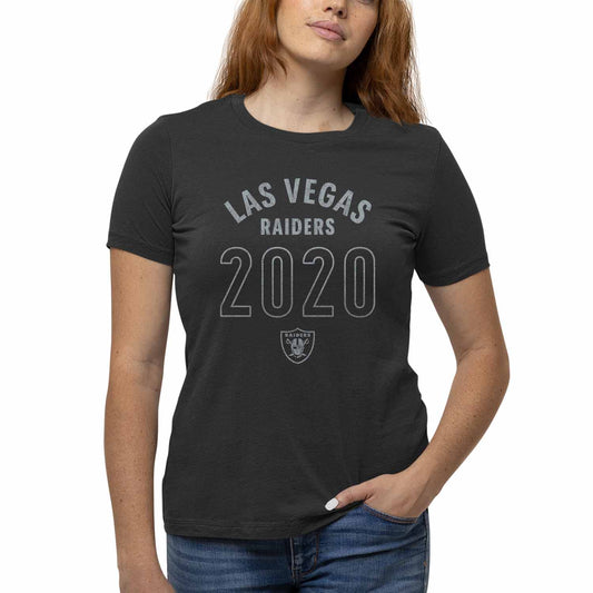 Las Vegas Raiders NFL Womens Big Date Tag-Less T-Shirt - Black