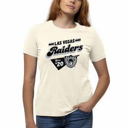 Las Vegas Raiders NFL Womens Vintage Charm Tag-Less Soft T-Shirt - Birch