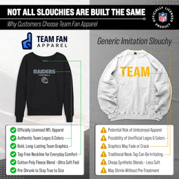 Las Vegas Raiders Women's NFL Football Helmet Charcoal Slouchy Crewneck -Tagless Lightweight Pullover - Charcoal