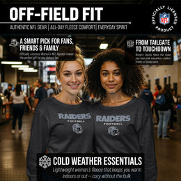 Las Vegas Raiders Women's NFL Football Helmet Charcoal Slouchy Crewneck -Tagless Lightweight Pullover - Charcoal