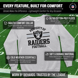 Las Vegas Raiders NFL Adult Property Of Crewneck Fleece Sweatshirt - Sport Gray