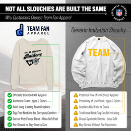 Las Vegas Raiders NFL Womens Vintage Charm Slouchy Crewneck - Birch