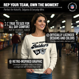 Las Vegas Raiders NFL Womens Vintage Charm Slouchy Crewneck - Birch