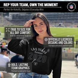 Las Vegas Raiders NFL Womens Big Date Slouchy Crewneck - Black
