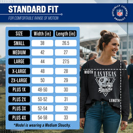 Las Vegas Raiders NFL Womens Retro Triangle Slouchy Crewneck - Heather Charcoal