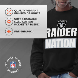 Las Vegas Raiders NFL Adult Slogan Crewneck Sweatshirt - Black
