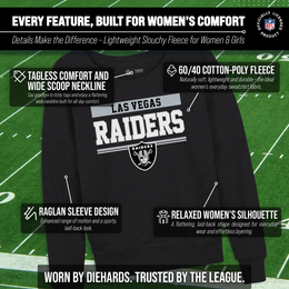 Las Vegas Raiders NFL Womens Charcoal Crew Neck Football Apparel - Charcoal