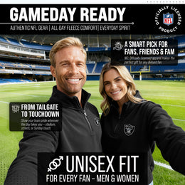 Las Vegas Raiders NFL Adult Unisex Team Logo Quarter Zip Pullover Sweatshirt - Black