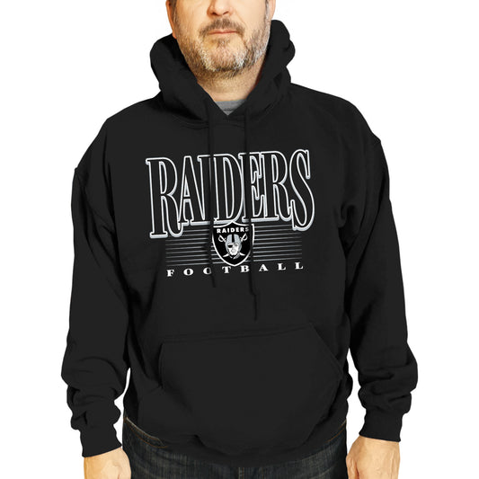 Las Vegas Raiders NFL Adult Unisex Overtime Blueprint Soft Fleece Hooded Sweatshirt - Black