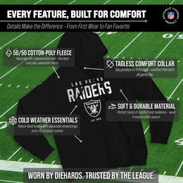 Las Vegas Raiders Adult NFL Diagonal Fade Fleece Hooded Sweatshirt - Black