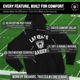 Las Vegas Raiders NFL Adult Unisex Retro Gameday Ultra Soft Fleece Hooded Sweatshirt - Black