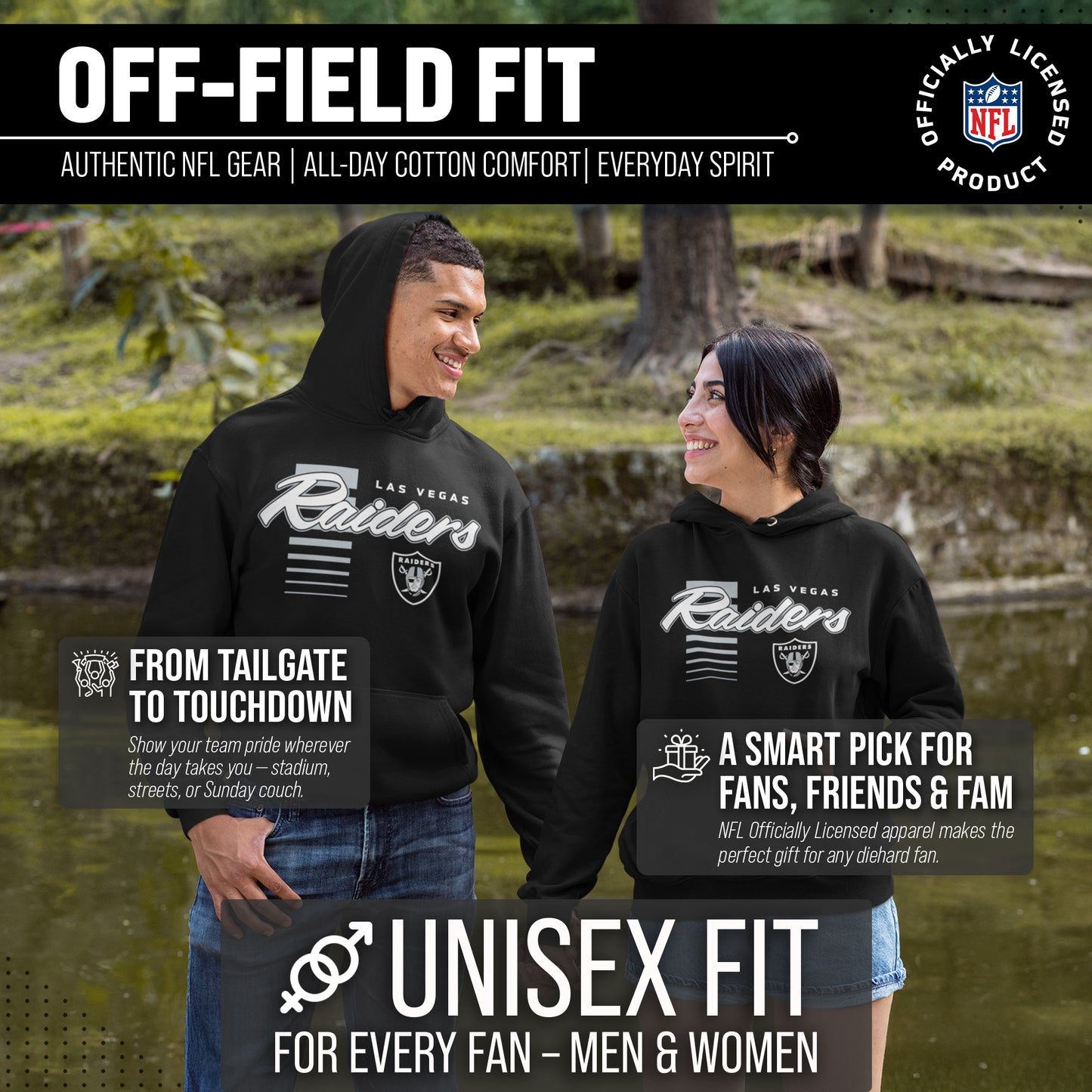 Las Vegas Raiders NFL Adult Unisex Retro Script Ultra Soft Fleece Hooded Sweatshirt - Black