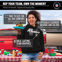 Las Vegas Raiders NFL Adult Unisex Retro Script Ultra Soft Fleece Hooded Sweatshirt - Black