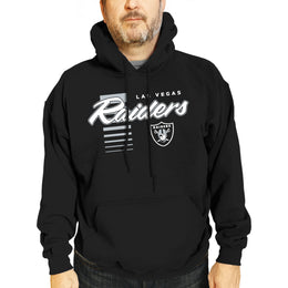 Las Vegas Raiders NFL Adult Unisex Retro Script Ultra Soft Fleece Hooded Sweatshirt - Black