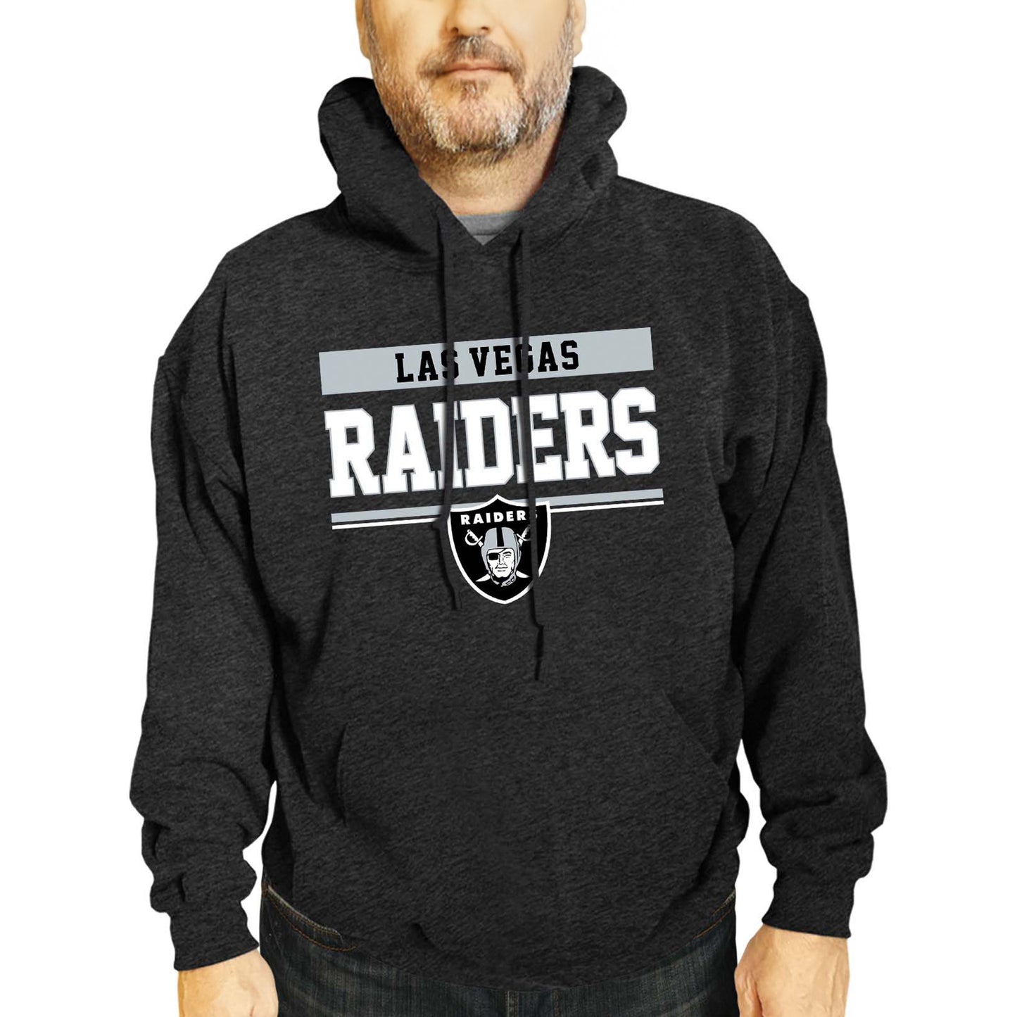 Las Vegas Raiders NFL Adult Gameday Charcoal Hooded Sweatshirt - Charcoal