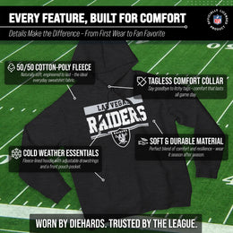 Las Vegas Raiders NFL Adult Gameday Charcoal Hooded Sweatshirt - Charcoal