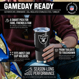 Las Vegas Raiders NFL 30oz Gameday Stainless Steel Tumbler - Black