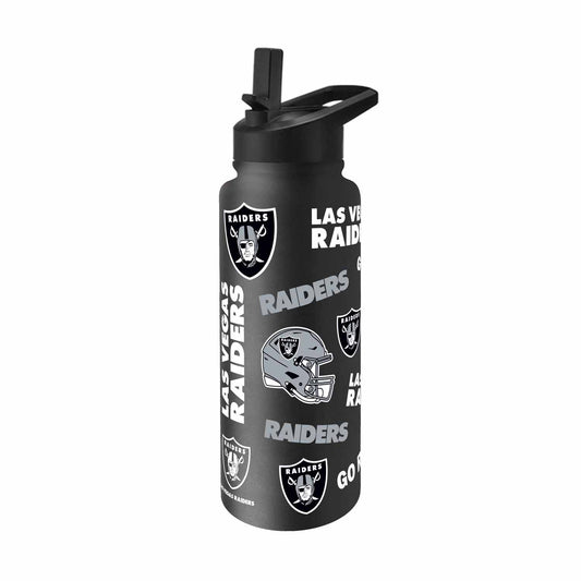 Las Vegas Raiders NFL 34Oz Native Quencher Water Bottle - Black