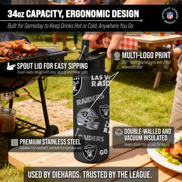 Las Vegas Raiders NFL 34Oz Native Quencher Water Bottle - Black