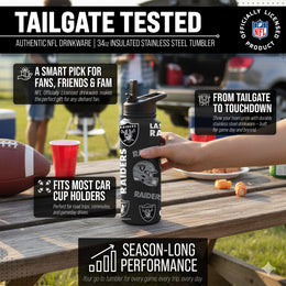 Las Vegas Raiders NFL 34Oz Native Quencher Water Bottle - Black