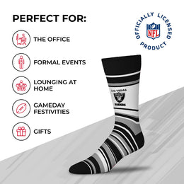 Las Vegas Raiders NFL Adult Striped Dress Socks - Black