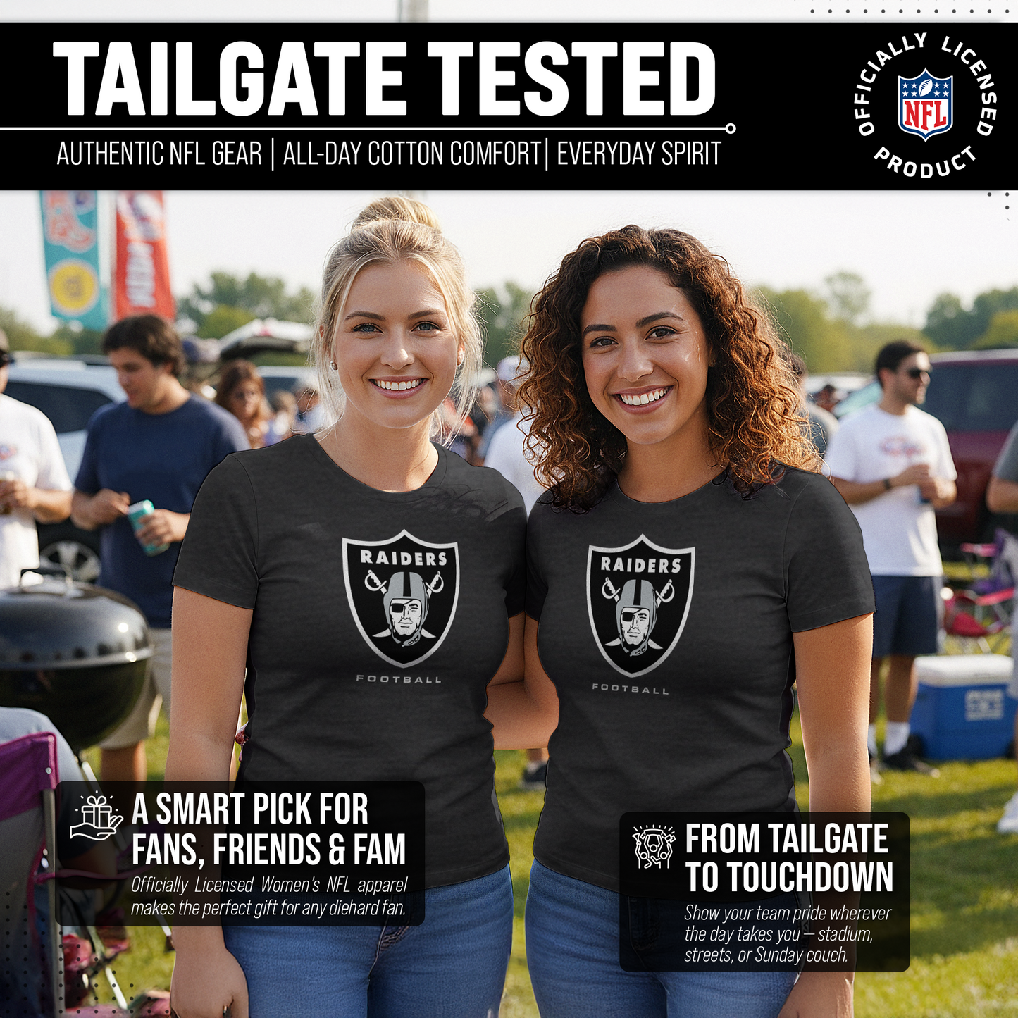 Las Vegas Raiders Women's NFL Ultimate Fan Logo Short Sleeve T-Shirt - Black