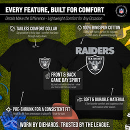 Las Vegas Raiders NFL Pro Football Final Countdown Adult Cotton-Poly Short Sleeved T-Shirt For Men & Women - Black