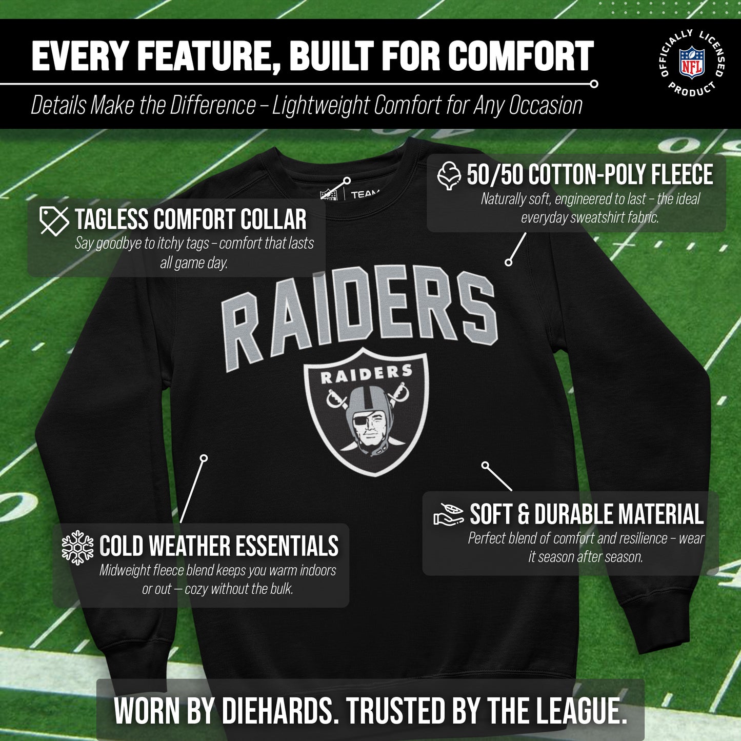 Las Vegas Raiders NFL Home Team Crew - Black