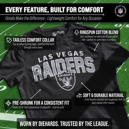 Las Vegas Raiders NFL Starting Fresh Short Sleeve Heather T-Shirt - Black