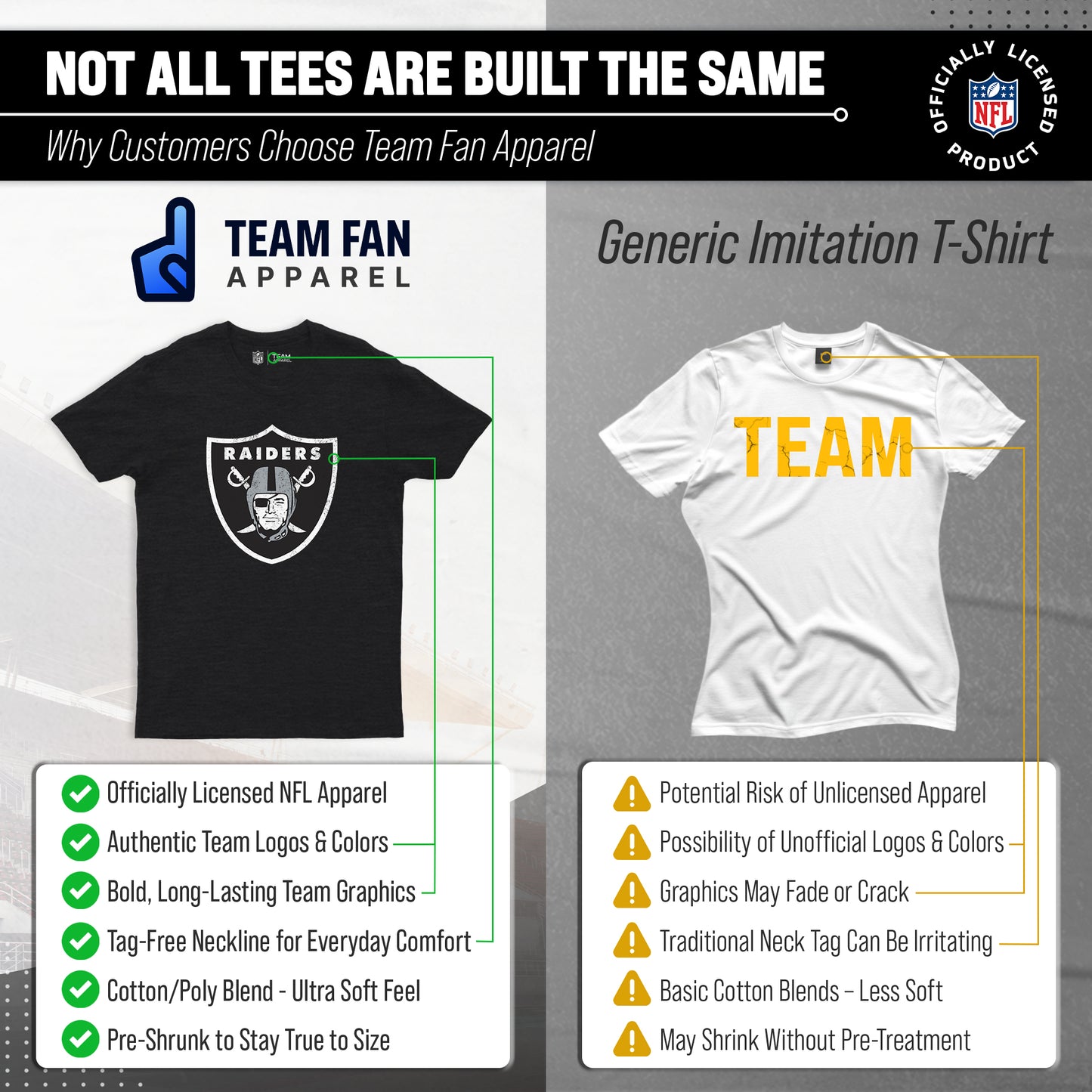 Las Vegas Raiders NFL Modern Throwback T-shirt - Team Color