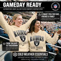 Las Vegas Raiders Ladies NFL Starstruck Fleece Pullover Hooded Sweatshirt - Cream