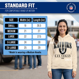 Las Vegas Raiders Ladies NFL Starstruck Fleece Pullover Hooded Sweatshirt - Cream