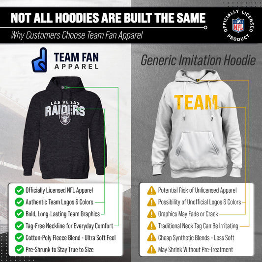 Las Vegas Raiders NFL Adult Unisex Starting Fresh Ultra Soft Fleece Hooded Sweatshirt - Black Heather