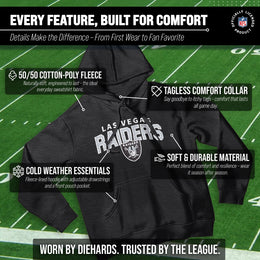Las Vegas Raiders NFL Adult Unisex Starting Fresh Ultra Soft Fleece Hooded Sweatshirt - Black Heather