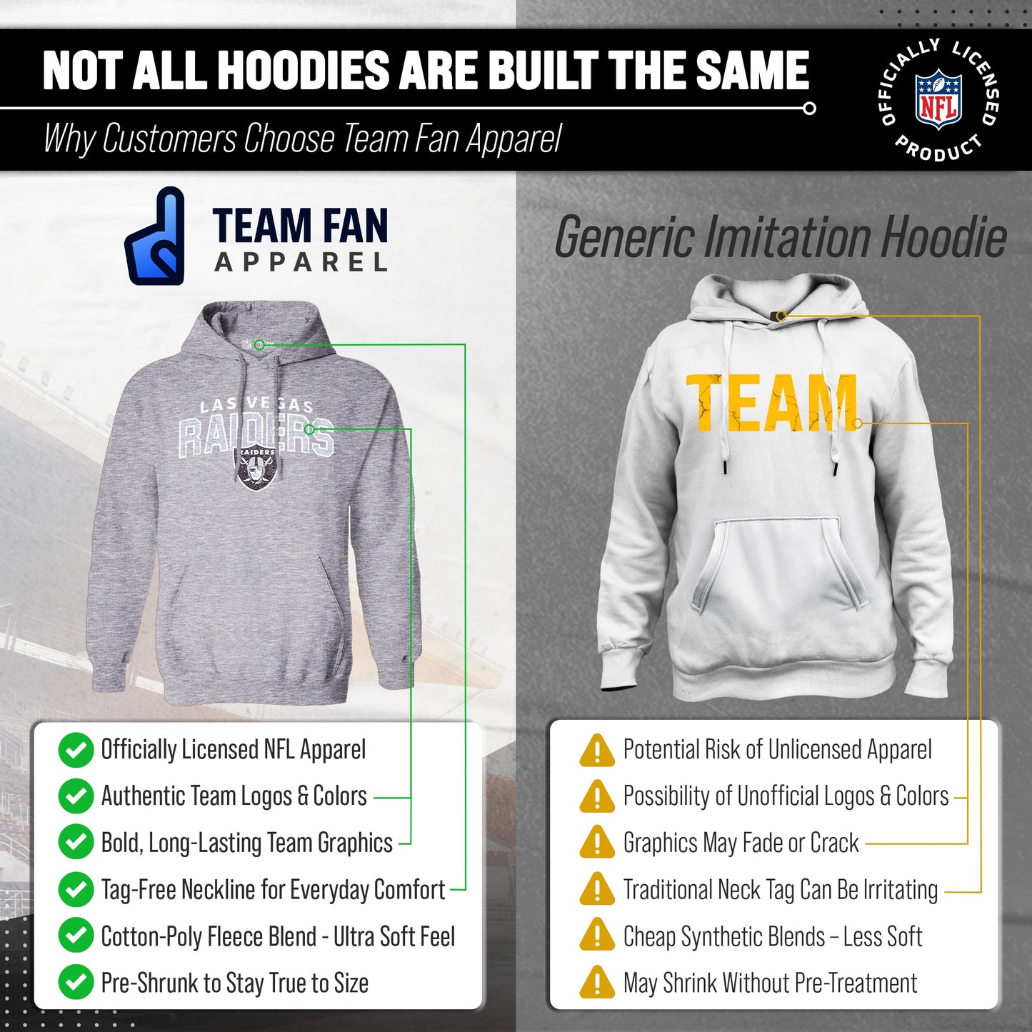 Las Vegas Raiders NFL Adult Unisex Starting Fresh Ultra Soft Fleece Hooded Sweatshirt - Athletic Heather