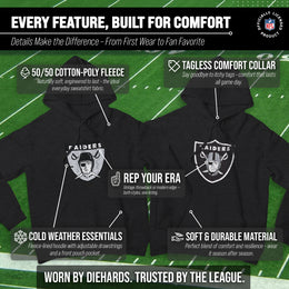 Las Vegas Raiders NFL Adult Unisex Modern Throwback Ultra Soft Fleece Hooded Sweatshirt - Black Heather