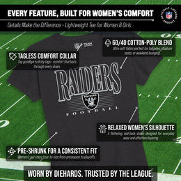 Las Vegas Raiders NFL Womens Overtime Blueprint Tag-Less T-Shirt - Black
