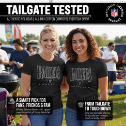 Las Vegas Raiders NFL Womens Overtime Blueprint Tag-Less T-Shirt - Black