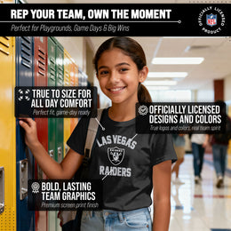 Las Vegas Raiders NFL Youth Gameday Football T-Shirt - Black