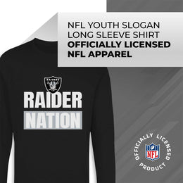 Las Vegas Raiders NFL Youth Team Slogan crewneck Sweatshirt - Black