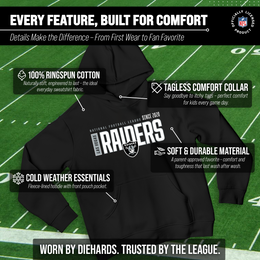 Las Vegas Raiders NFL Youth Modern Endzone Football Fleece Hooded Sweatshirt - Black