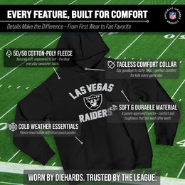 Las Vegas Raiders NFL Youth Gameday Hooded Sweatshirt - Black