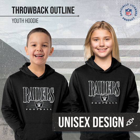 Las Vegas Raiders NFL Youth Overtime Blueprint Football Fleece Hooded Sweatshirt - Black