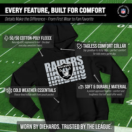 Las Vegas Raiders NFL Youth Repeating Logo Football Fleece Hooded Sweatshirt - Black
