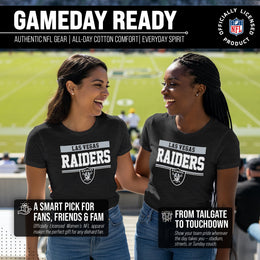 Las Vegas Raiders NFL Women's Team Block Charcoal Tagless T-Shirt - Charcoal