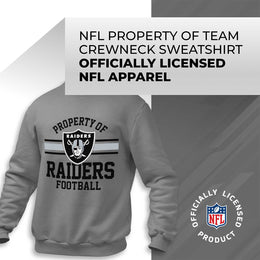 Las Vegas Raiders NFL Adult Property Of Crewneck Fleece Sweatshirt - Sport Gray