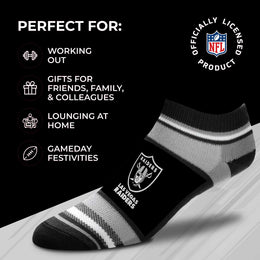 Las Vegas Raiders Adult Marquis Addition No Show Socks - Black